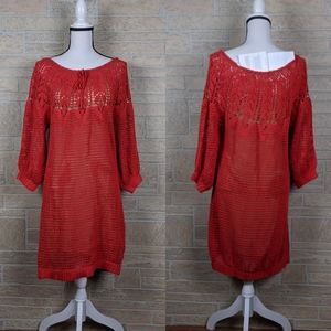 Elegant Red Knit Dress